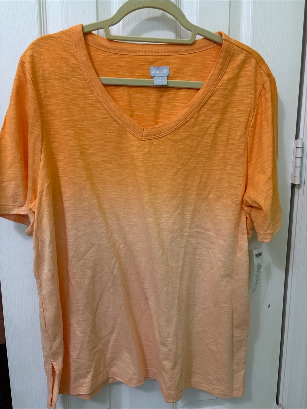 Chico's Short-Sleeve V-Neck Tee in Orange Ombre